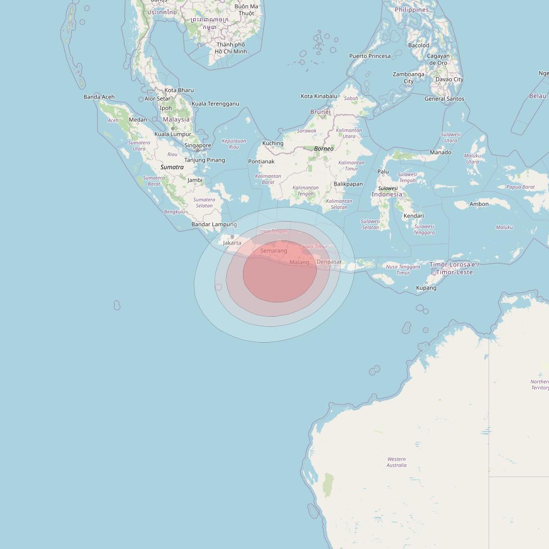 Nusantara Satu at 146° E downlink Ku-band S3 HTS Spot beam coverage map