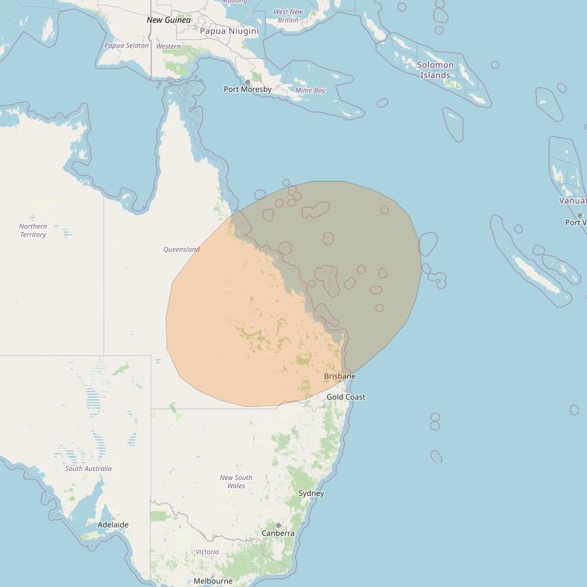 Inmarsat GX3 at 180° E downlink Ka-band S13DL Spot beam coverage map