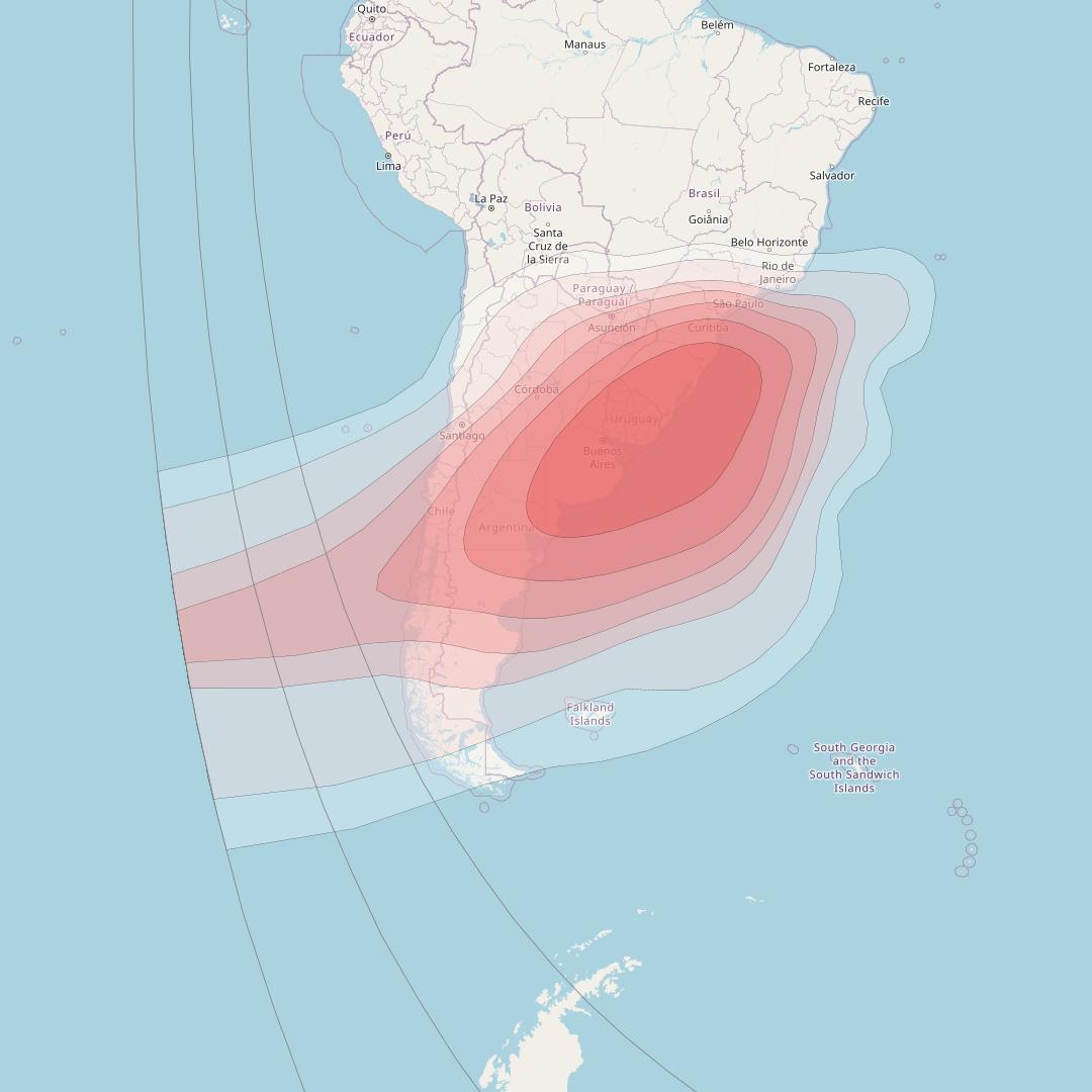Intelsat 37e at 18° W downlink Ku-band Spot53 User beam coverage map