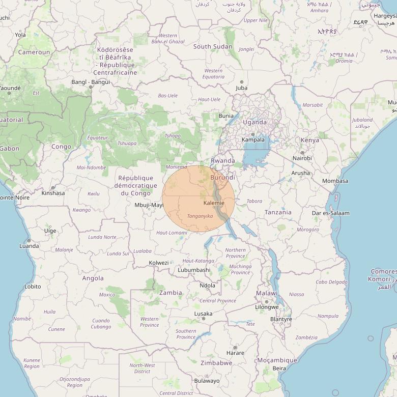 Eutelsat Konnect at 7° E downlink Ka-band AF39 User Spot beam coverage map